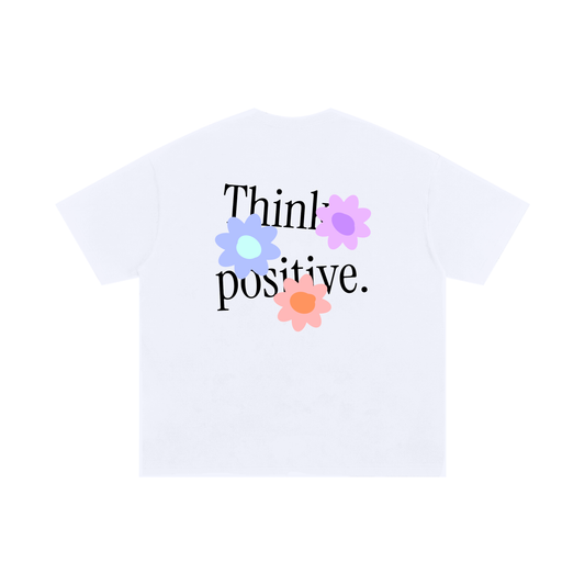 think positive (flowers!!) oversized t-shirt
