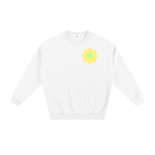 think positive (flowers!!) fleeced sweatshirt